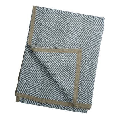 Gray Knitted Chenille Wool Throw
